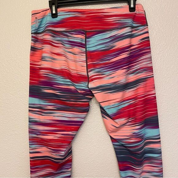 Zella Womens Stretch hi rise full length Leggings colorful rainbow sunset -L - Picture 5 of 10